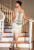 Load image into Gallery viewer, Champagne Gatsby 1920s Party Dress with Sequins and Fringes