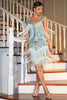 Load image into Gallery viewer, Champagne Gatsby 1920s Party Dress with Sequins and Fringes