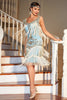 Load image into Gallery viewer, Champagne Gatsby 1920s Party Dress with Sequins and Fringes