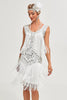 Load image into Gallery viewer, Champagne Gatsby 1920s Dress with Sequins and Fringes