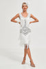 Load image into Gallery viewer, Champagne Gatsby 1920s Dress with Sequins and Fringes