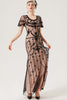 Load image into Gallery viewer, Black Blush Sequins Long 1920s Dress