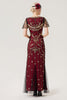 Load image into Gallery viewer, Black Blush Sequins Long 1920s Dress