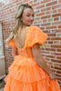 Load image into Gallery viewer, Orange Corset A-Line Tulle Long Prom Dress