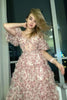 Load image into Gallery viewer, Pink Flower A Line Strapless Corset Tulle Long Prom Dress