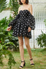 Load image into Gallery viewer, Black A Line Off the Shoulder Stars Short Homecoming Dress