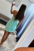 Load image into Gallery viewer, Sheath Sweetheart Light Green Corset Short Homecoming Dress with Appliques