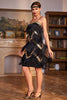 Load image into Gallery viewer, Black Spaghetti Straps Sequins 1920s Dress with Fringes