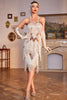 Load image into Gallery viewer, Champange Spaghetti Straps Sequins 1920s Dress with Fringes