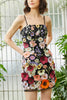 Load image into Gallery viewer, Black Spaghetti Straps Floral Printed Homecoming Dress with 3D Flowers
