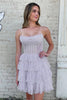 Load image into Gallery viewer, Lilac A Line Sequins Corset Short Homecoming Dress