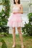 Load image into Gallery viewer, A-Line Sweetheart Blue Corset Tulle Short Homecoming Dress