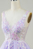 Load image into Gallery viewer, A Line Fuchsia V Neck Sequins Corset Short Homecoming Dress