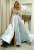 Load image into Gallery viewer, Sparkly Golden A Line Backless Long Mirror Prom Dress