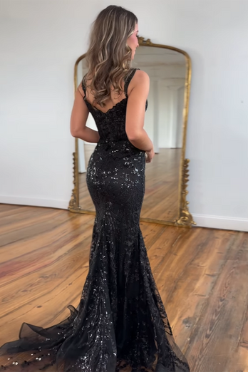 Off The Shoulder Golden Sparkly Mermaid Corset Prom Dress with Slit