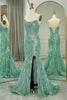 Load image into Gallery viewer, Sparkly Green Mermaid Long Prom Dress With Slit