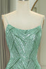 Load image into Gallery viewer, Sparkly Green Mermaid Long Prom Dress With Slit