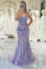 Load image into Gallery viewer, Lilac Mermaid Spaghetti Straps Long Prom Dress With Appliques