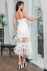 Load image into Gallery viewer, White Sheath Spaghetti Straps Long Engagement Party Dress with Flowers