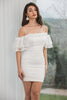 Load image into Gallery viewer, White Bodycon Ruffled Short Graduation Dress