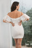 Load image into Gallery viewer, White Bodycon Ruffled Short Graduation Dress