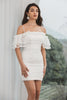 Load image into Gallery viewer, White Bodycon Ruffled Short Graduation Dress