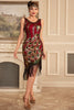 Load image into Gallery viewer, Sparkly Burgundy Round Neck Sequins 1920s Great Gatsby Flapper Dress