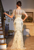 Load image into Gallery viewer, Golden Sequined Fringed Long 1920s Gatsby Dress with Accessories Set