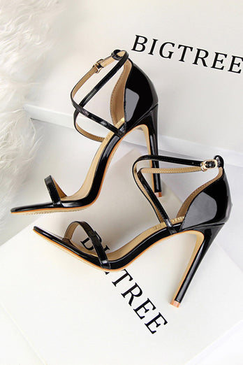 Black Stiletto Sandals