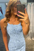 Load image into Gallery viewer, Orange Spaghetti Straps Beaded Homecoming Dress with Lace