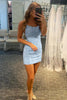 Load image into Gallery viewer, Orange Spaghetti Straps Beaded Homecoming Dress with Lace