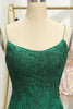 Load image into Gallery viewer, Spaghetti Straps Green Beaded Homecoming Dress with Lace