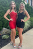 Load image into Gallery viewer, Sparkly Red Sweetheart Bodycon Homecoming Dress with Appliques