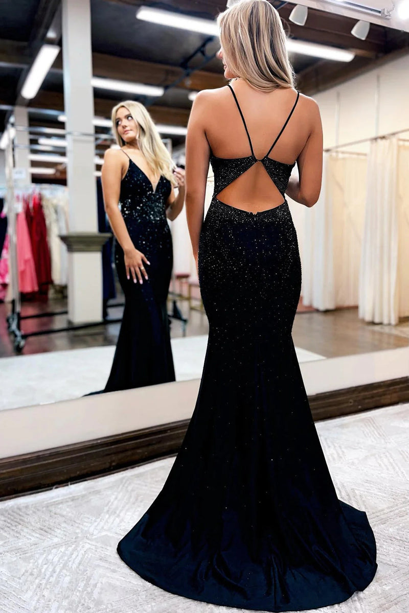 Load image into Gallery viewer, Royal Blue Beading Mermaid Prom Dress