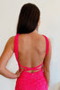 Load image into Gallery viewer, Halter Fuchsia Sleeveless Homecoming Dress with Sequins