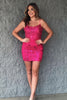 Load image into Gallery viewer, Sparkly Fuchsia Bodycon Homecoming Dress with Sequins