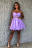Load image into Gallery viewer, Fuchsia A-Line Sweetheart Tulle Corset Homecoming Dress