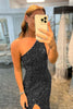 Load image into Gallery viewer, Mermaid Glitter One-Shoulder Backless Prom Dress With Sequins