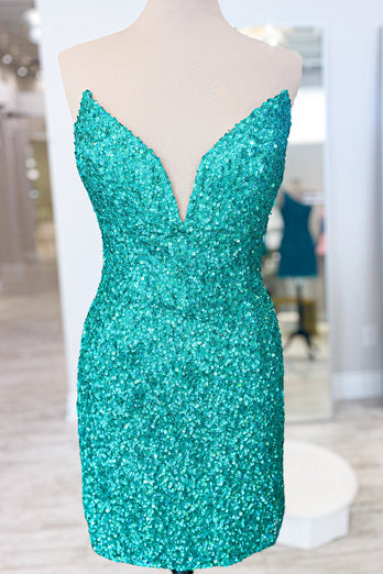 Sparkly Silver Sweetheart Bodycon Homecoming Dress with Sequins