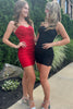 Load image into Gallery viewer, Sparkly Red Sweetheart Bodycon Homecoming Dress with Appliques