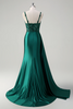 Load image into Gallery viewer, Blue Mermaid Spaghetti Straps Corset Prom Dress with Slit