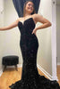 Load image into Gallery viewer, Sparkly Dark Green Sequins Mermaid Sweetheart Long Prom Dress