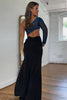 Load image into Gallery viewer, Sparkly Black Beaded One Shoulder Long Prom Dress with Slit