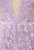 Load image into Gallery viewer, Purple Spaghetti Straps Prom Dress With Appliques