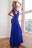 Load image into Gallery viewer, Dark Red One Shoulder Glitter Sequins Long Prom Dress With Slit