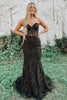 Load image into Gallery viewer, Black Strapless Prom Dress with Appliques