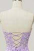 Load image into Gallery viewer, Purple Sweetheart Neck Mermaid Prom Dress With Appliques