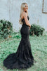 Load image into Gallery viewer, Black Strapless Prom Dress with Appliques