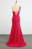 Load image into Gallery viewer, Fuchsia Stars Sequins Prom Dress