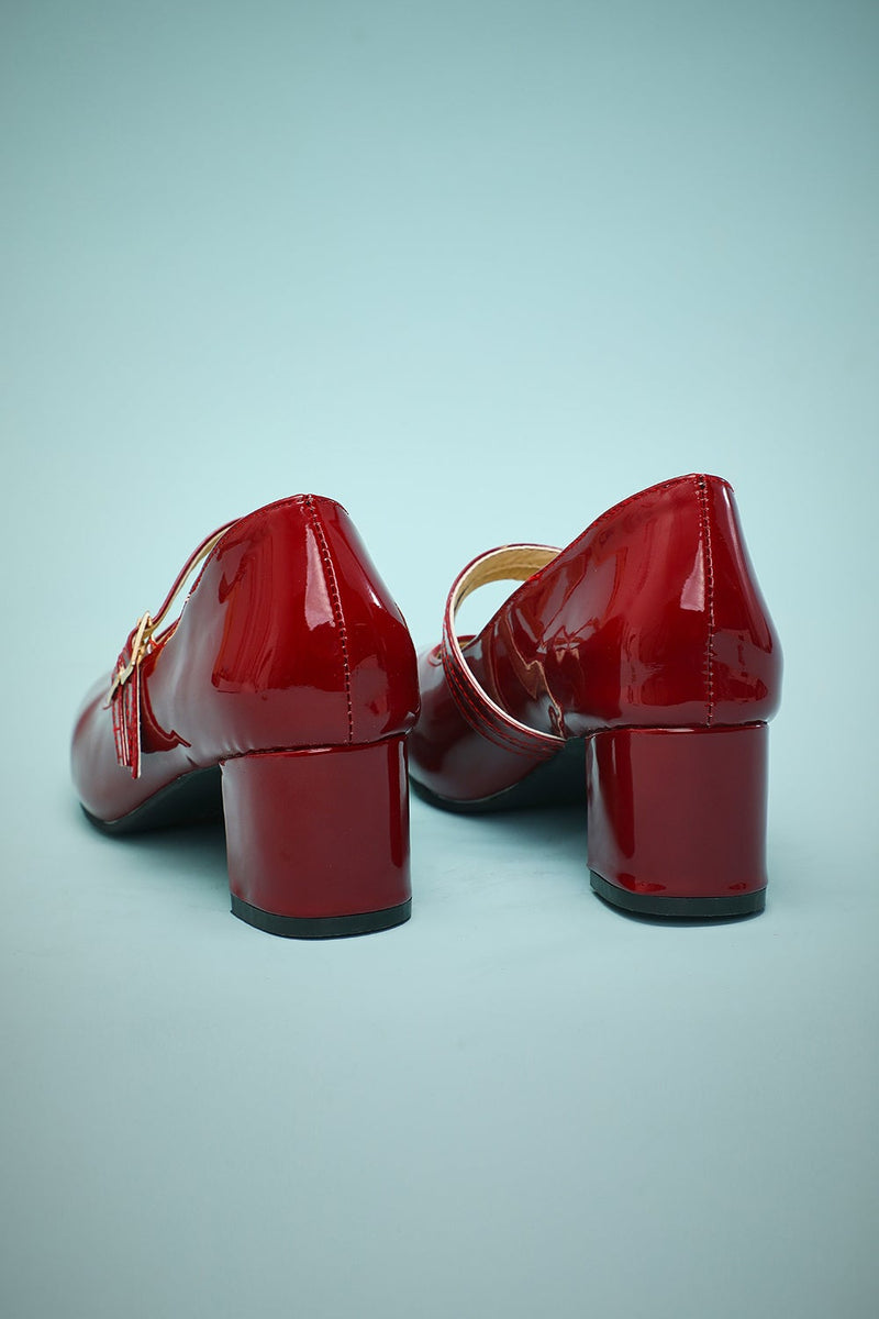 Load image into Gallery viewer, Red Straps Retro Heels